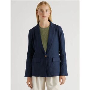 Quince Navy Single-Button Linen Blazer - NWT